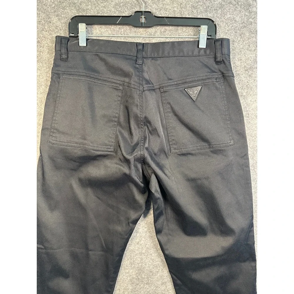 Guess Comfort Mens Black Straight Leg Stretch Trousers Pants M9472074 Size 33